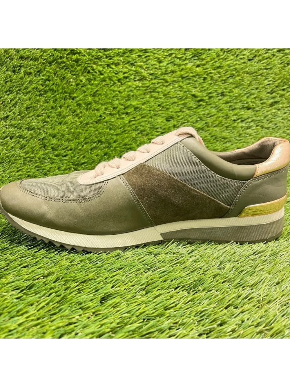 Michael Kors Allie Womens Size 11 Olive Green Athletic Training Shoes Sneakers